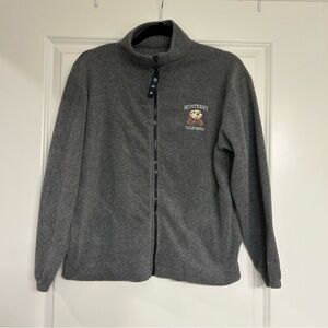 Dark Grey vintage Monterey California fleece full zip lightweight jacket